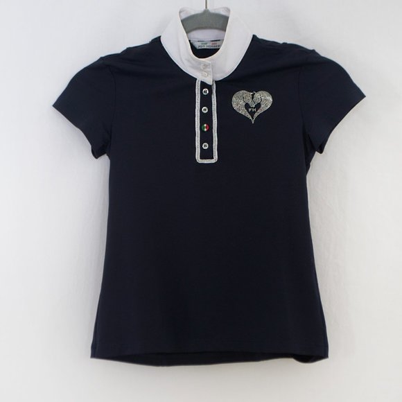 For Horses Kids Navy Molly Show Shirt - Picture 2 of 3